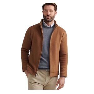 Peter Millar Mens Crown Flex Wool & Cashmere Bomber Jacket XL Hazelnut Piana XL